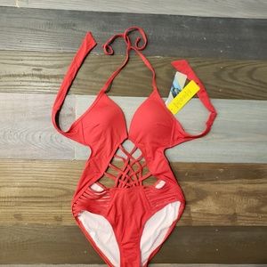 Bikini red NWT padded top size S